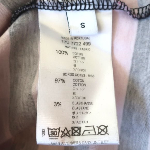 GIVENCHY FULL MOON STRIPED T-SHIRT PINK/BLACK SIZE SMALL SHORT SLEEVE TOP - Picture 7 of 10